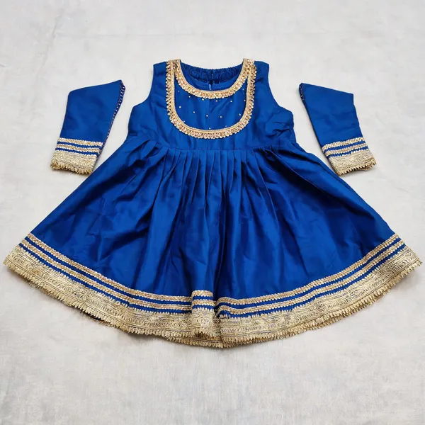 Royal_Blue_Silk_Embroidered_Frock_Suit_For_Kids