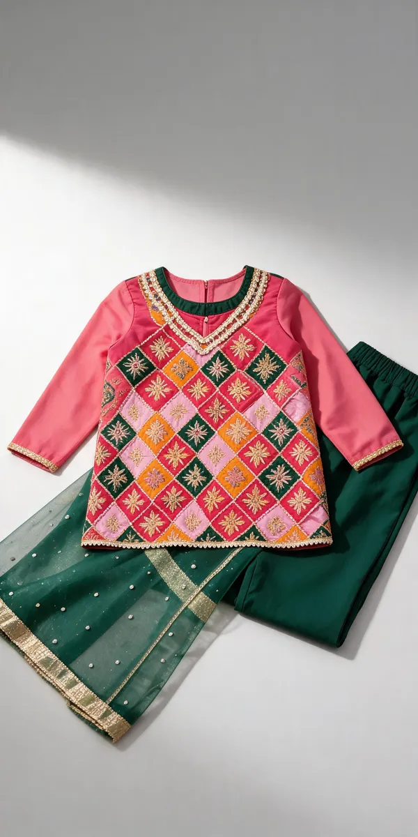 Green_Crepe_Hand_Work_Suit_Set_For_Kids