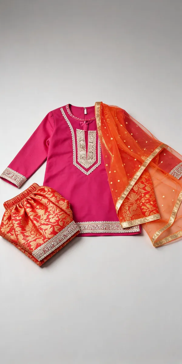 Rani_Silk_Banarasi_Patiala_Suit_Set_For_Kids