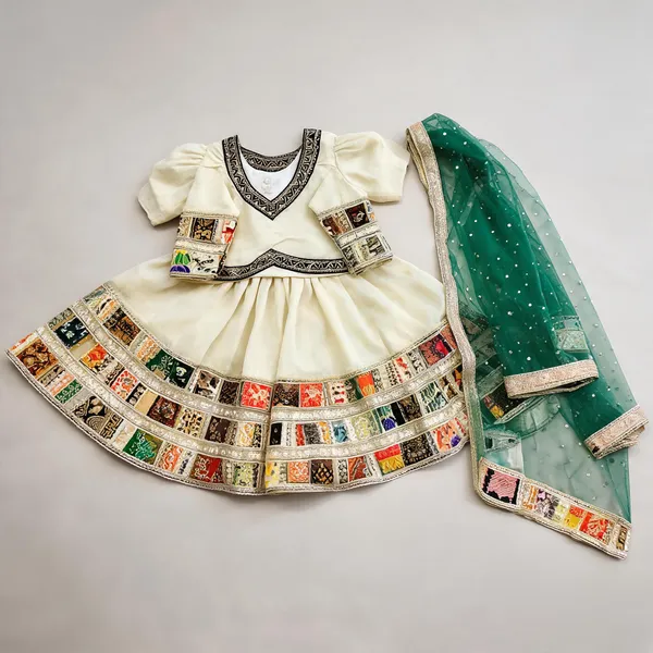 Green_Silk_Rajwada_Lehenga_Choli_For_Kids