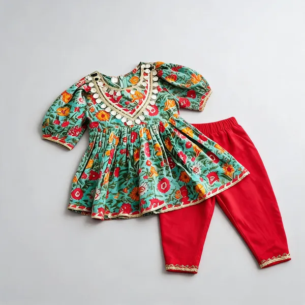 Green_Cotton_Mirror_Work_Tulip_Set_For_Kids