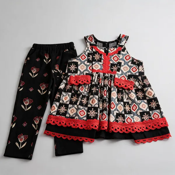 Black_Cotton_Frock_Style_Hakoba_Lace_Tulip_Set_For_Kids
