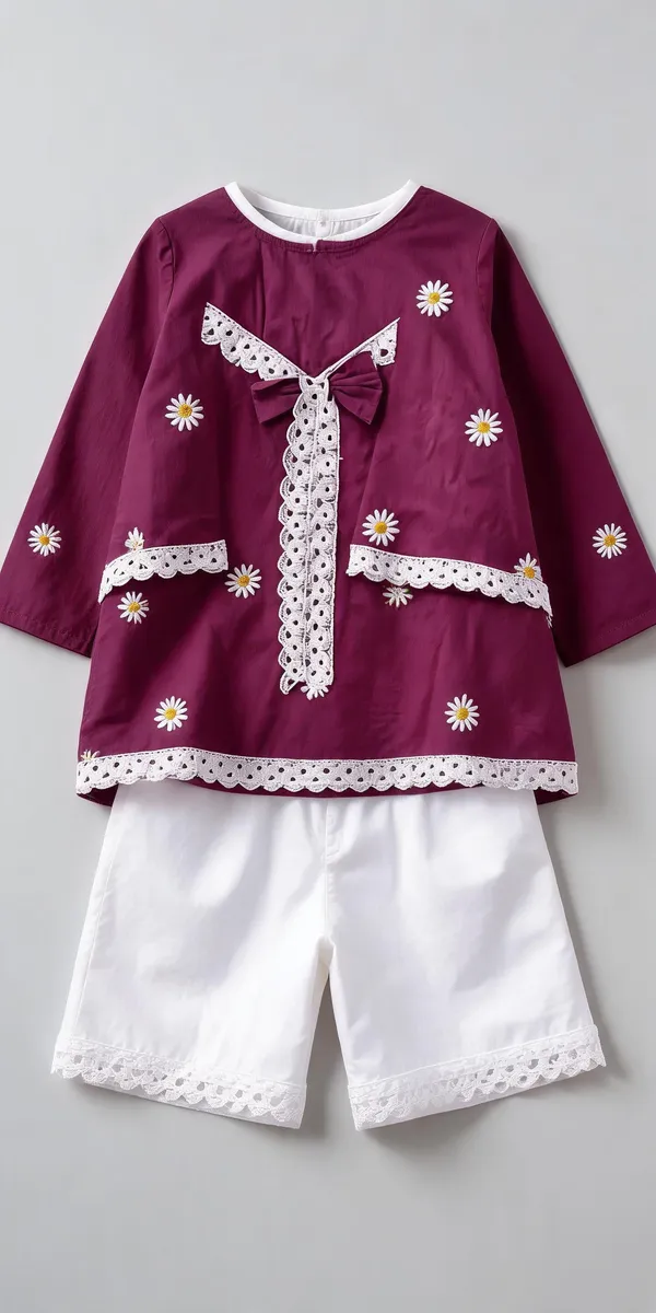 Wine_Silk_Bow_Co-Ord_Set_For_Kids