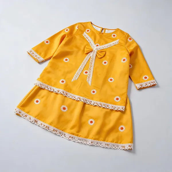 Yellow_Silk_Bow_Co-Ord_Set_For_Kids