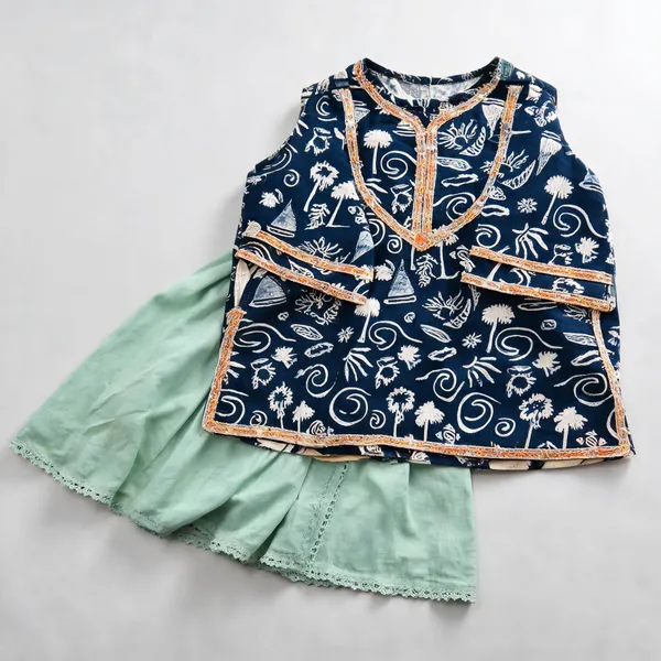 Blue_Cotton_Indigo_Print_Tulip_Suit_Set_For_Kids