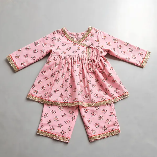 Pink_Pure_Cotton_Chikan_Lace_Dress_For_Kids