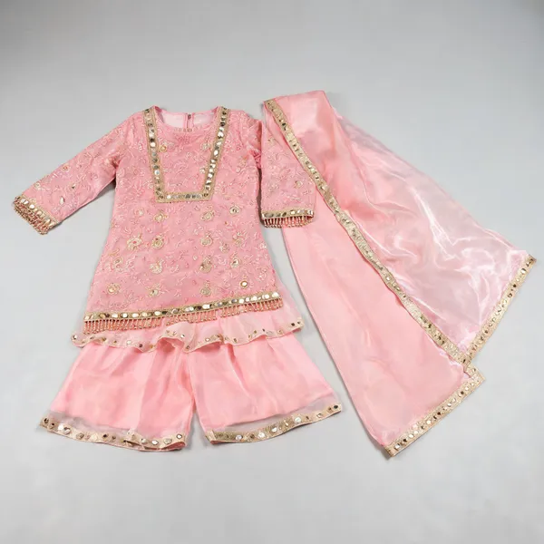 Baby_Pink_Silk_Handwork_Mirror_Work_Sharara_Set_For_Kids
