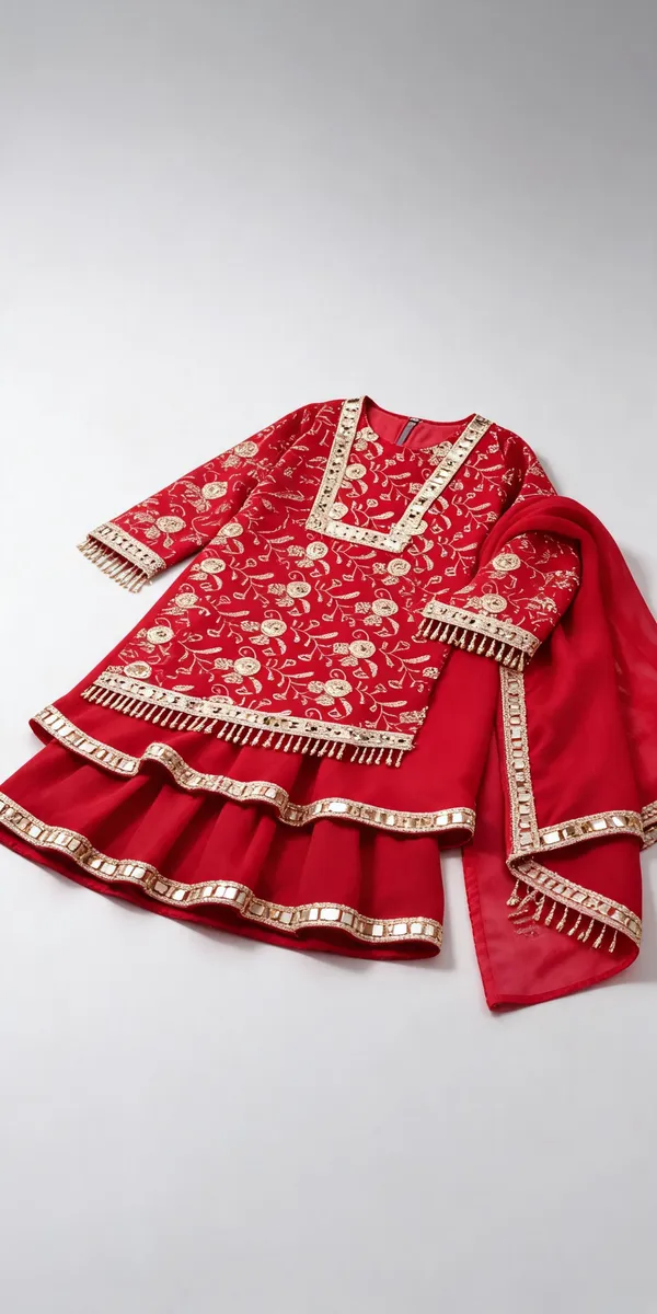 Rani_Silk_Handwork_Mirror_Work_Sharara_Set_For_Kids