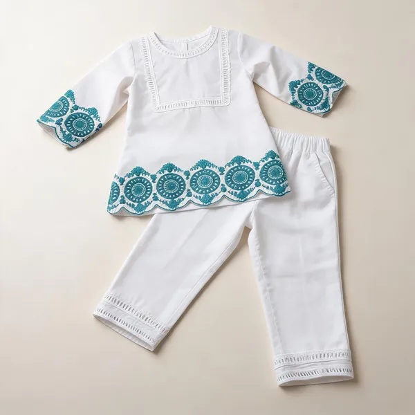White_Cotton_Thread_Cutwork_Co-Ord_Set_For_Kids