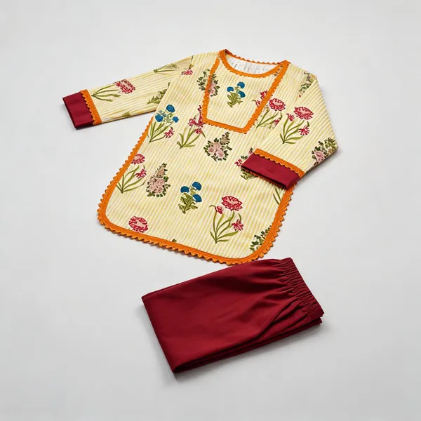 Yellow_Pure_Cotton_Chikan_Lace_Farshi_Salwar_Suit_For_Kids
