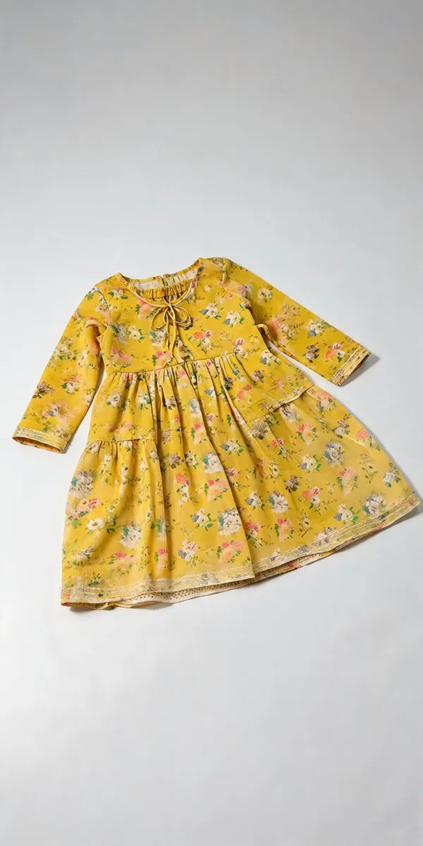 Green_Georgette_Frock_Suit_For_Kids