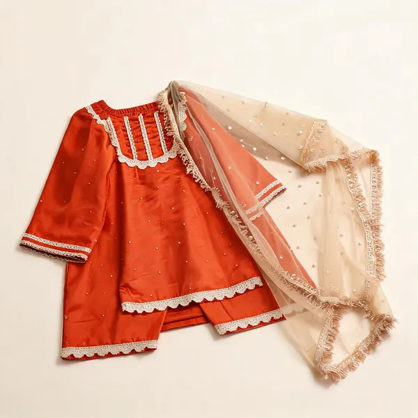 Red_Silk_Farshi_Salwar_Suit_For_Kids