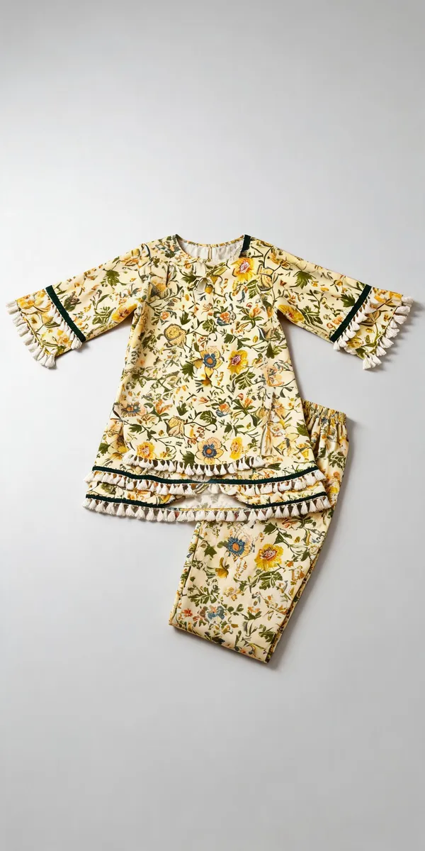 Lime_Green_Cotton_Chikan_Lace_Farshi_Suit_For_Kids