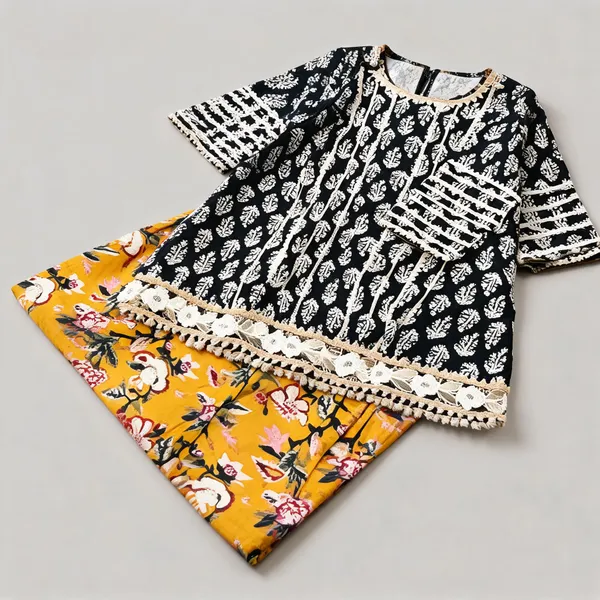 Green_Pure_Cotton_Block_Print_Pakistani_Suit_Set_For_Kids