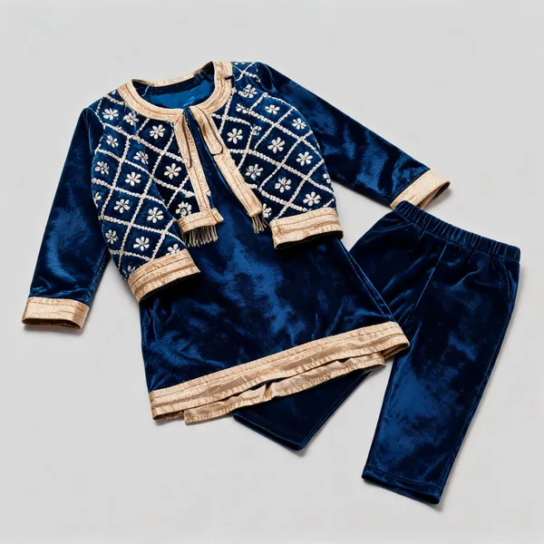 Blue_Velvet_Embroidered_Jacket_Suit_Set_For_Kids