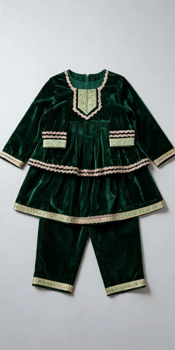 Green_Silk_Kurta_Dress_For_Kids