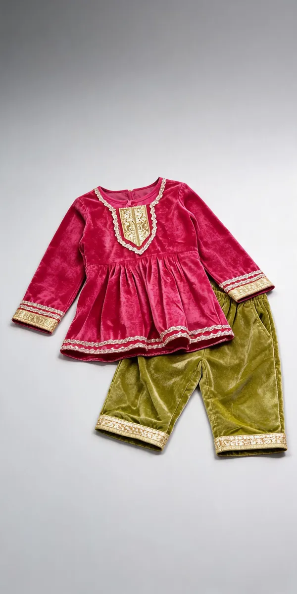 Pink_Silk_Kurta_Dress_For_Kids