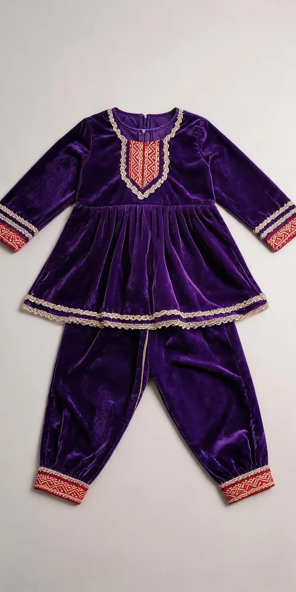 Purple_Silk_Kurta_Dress_For_Kids