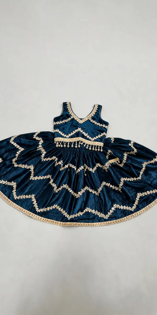 Blue_Silk_Embroidered_Lehenga_Set_For_Kids