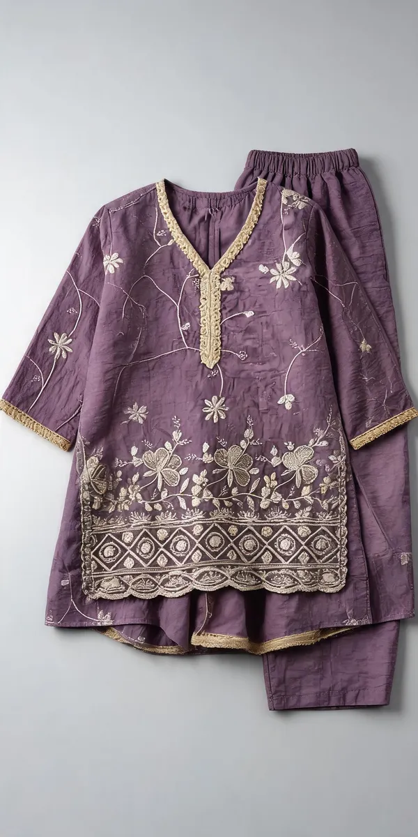 Beige_Silk_Crush_Handwork_Farshi_Suit_For_Kids