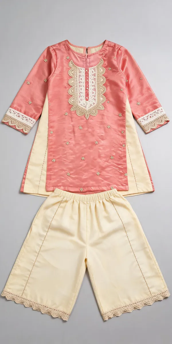 Pink_Silk_Handwork_Buti_Palazzo_Set_For_Kids