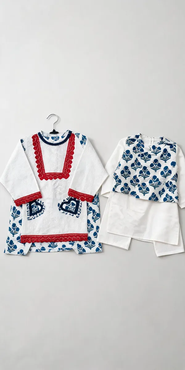 Blue_Pink_Pure_Cotton_Brother_Sister_Matching_Outfit_For_Kids