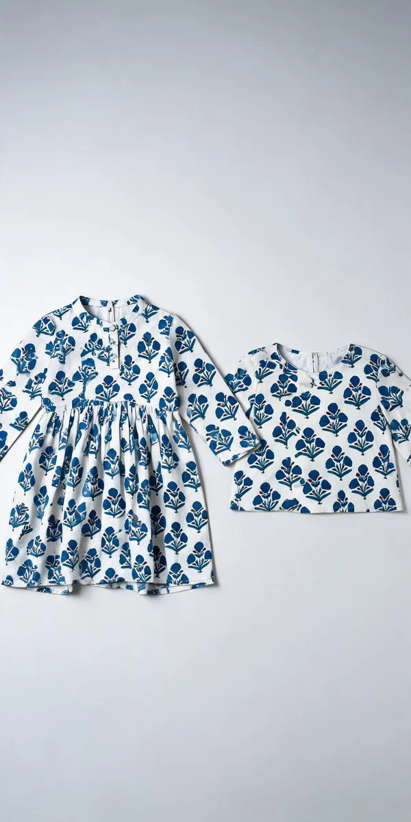 Blue_White_Pure_Cotton_Brother_Sister_Matching_Outfit_For_Kids