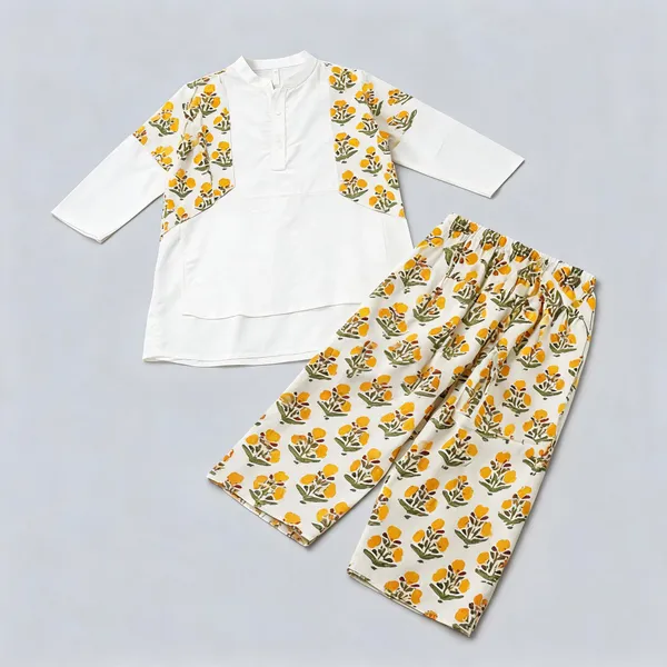 Blue_Yellow_Pure_Cotton_Brother_Sister_Matching_Outfit_For_Kids