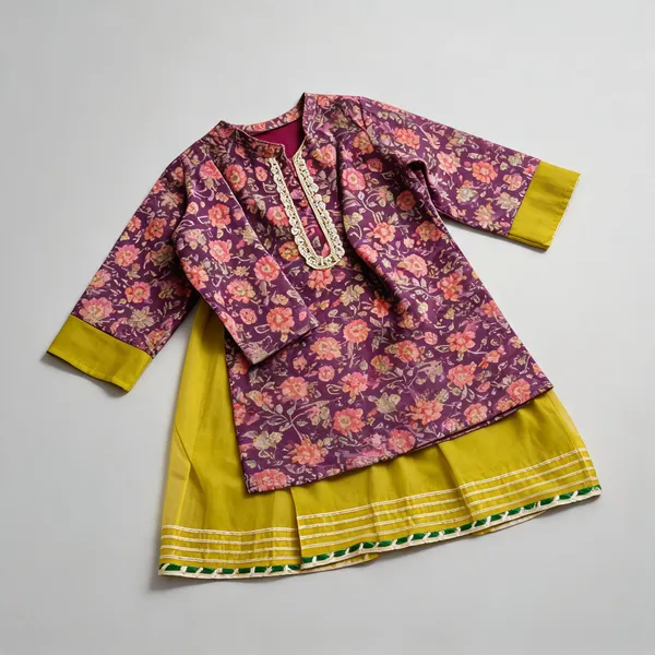Purple_Chanderi_Printed_Matching_Outfit_For_Kids