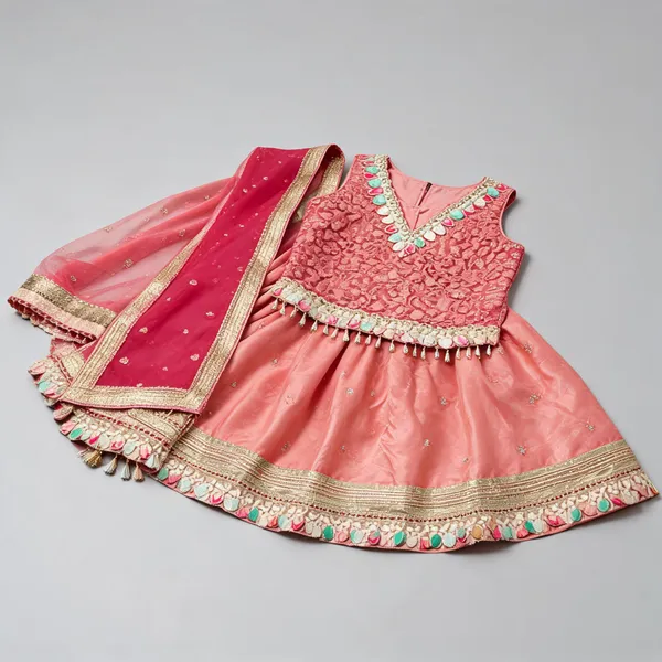 Pink_Silk_Handwork_Lehenga_Set_For_Kids