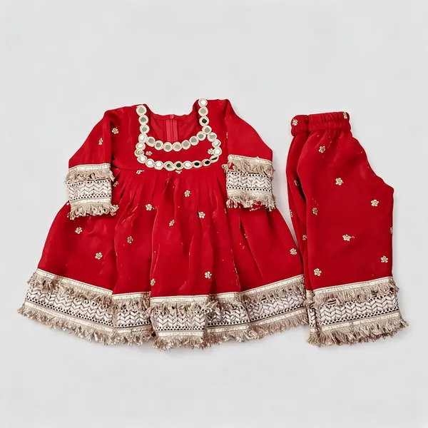 Red_Silk_Buti_Frock_Suit_For_Kids