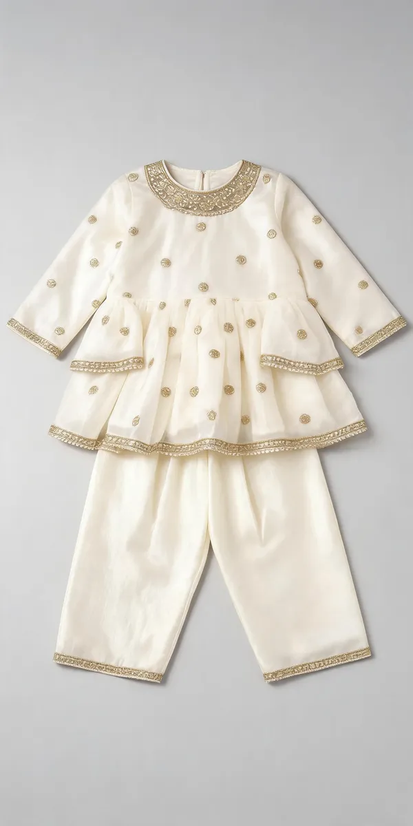 Off-White_Silk_Handwork_Buti_Peplum_Set_For_Kids