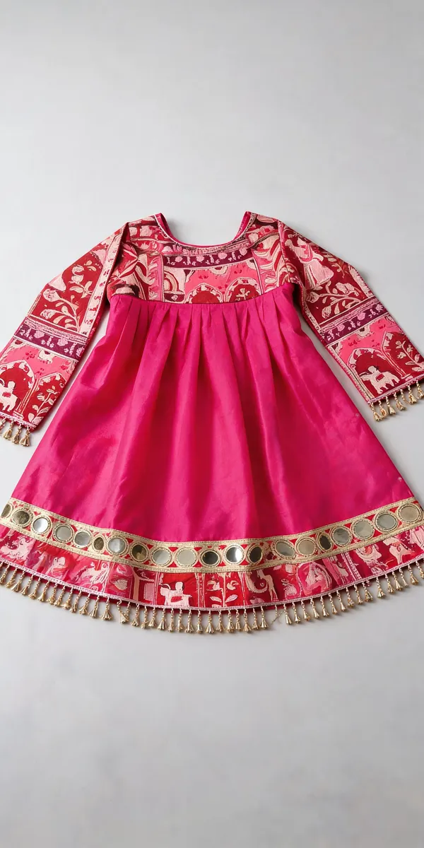 Pink_Silk_Embellished_Frock_Suit_For_Kids