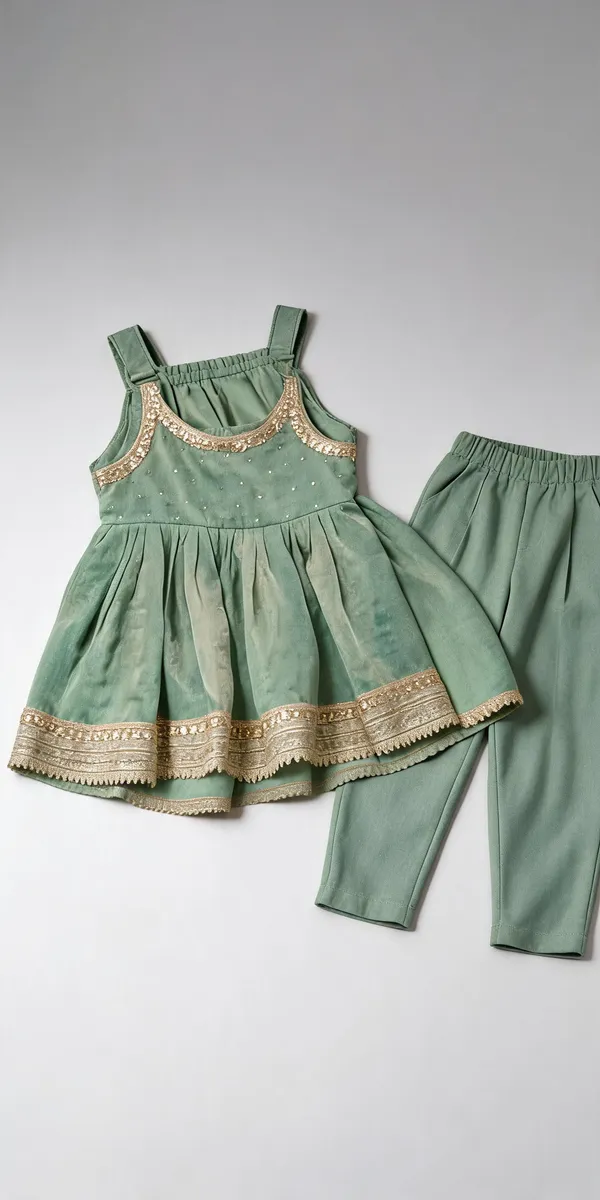 Cerulean_Blue_Silk_Frock_Tulip_Set_For_Kids