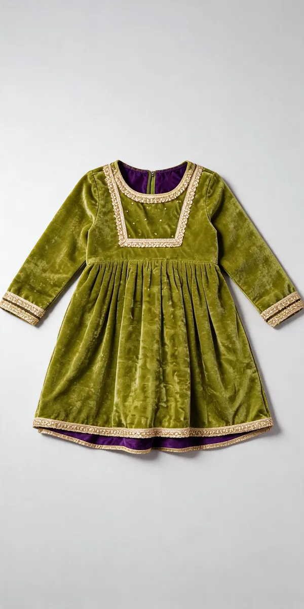 Premium_Velvet_Kurta_With_Tulip_Mehndi_Green_N_Purple_Mehndi_Green_N_Purple