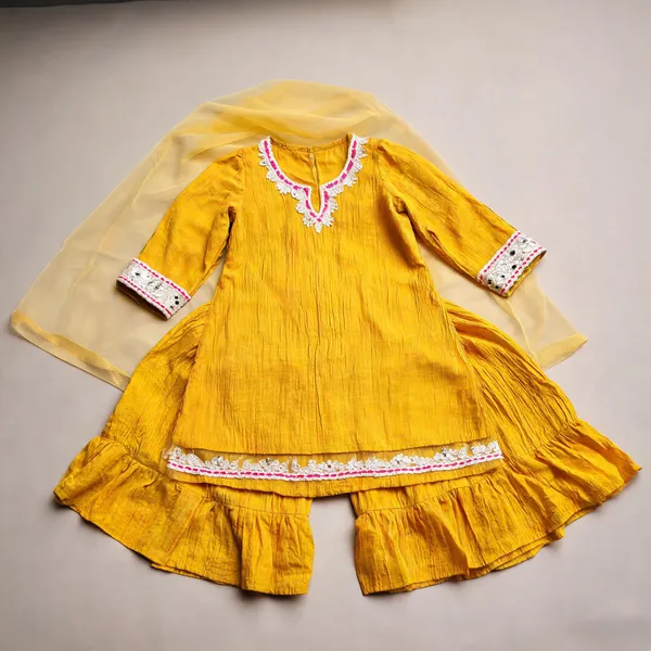 Yellow_Crush_Mirror_Gota_Work_Sharara_Set_For_Kids