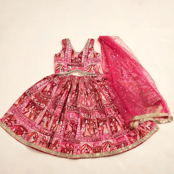 Pink_Silk_Handwork_Sequin_Dupatta_Lehenga_Set_For_Kids