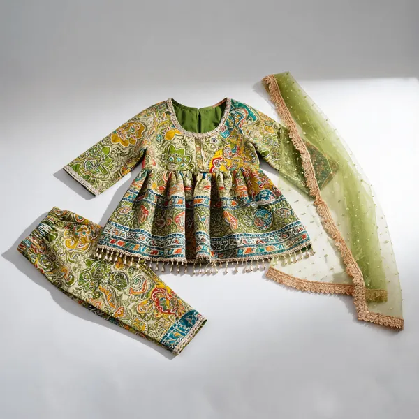 Green_Silk_Embroidered_Peplum_Set_For_Kids