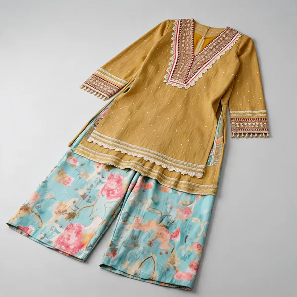 Yellow_Silk_Handwork_Co-Ord_Set_For_Women