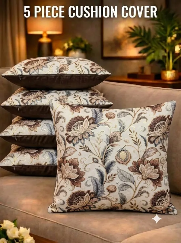 Fabric_Floral_Print_5_Piece_Cushion_Cover_Set