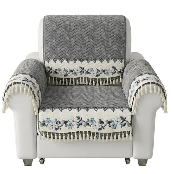 Grey_Plush_Quilted_Floral_Sofa_Cover