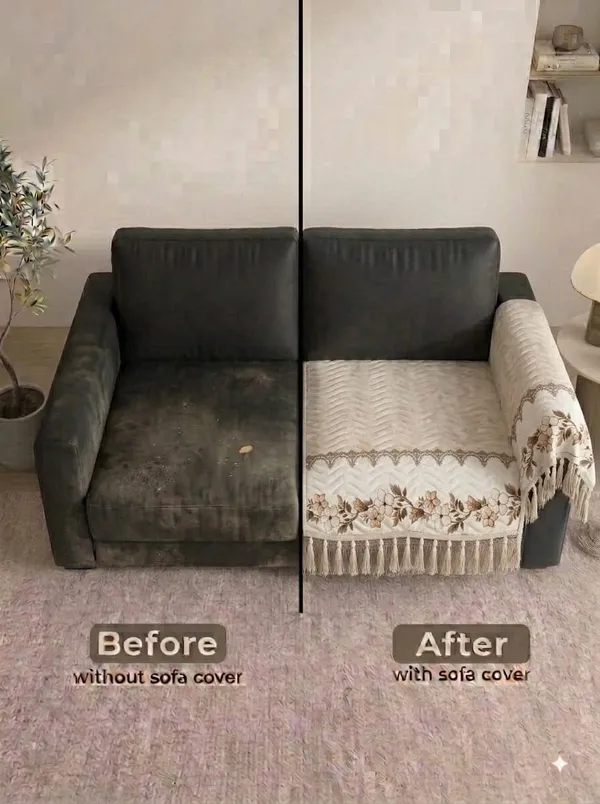 Quilted_Floral_Print_Single_Seater_Sofa_Cover