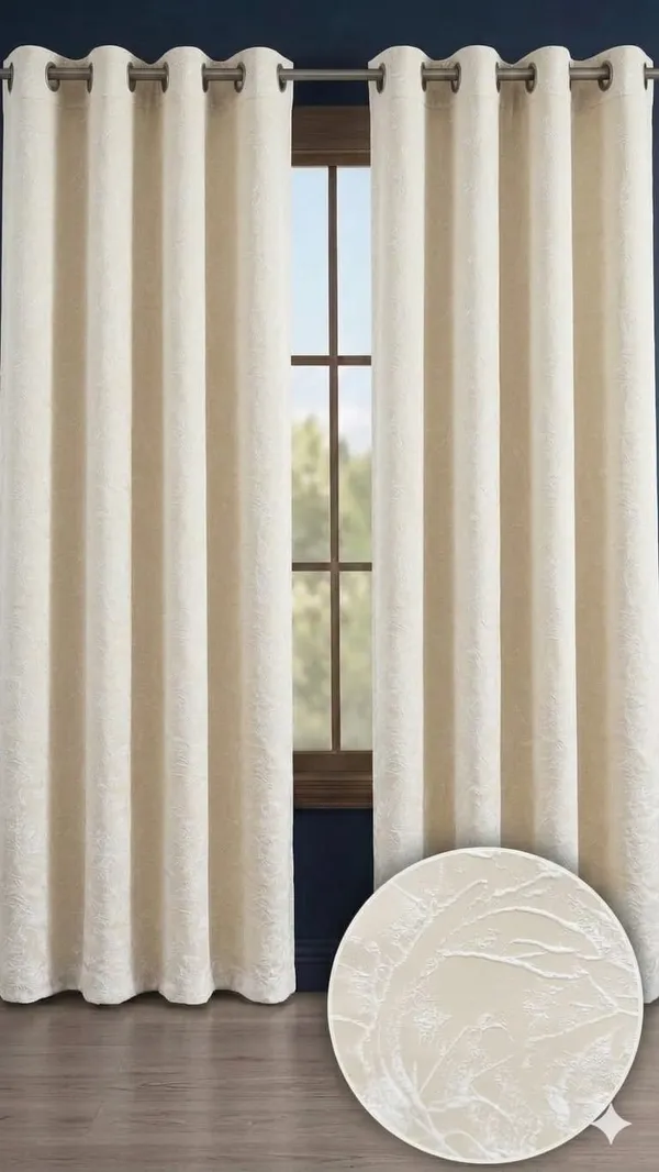 Cream_Textured_Floral_Pattern_Eyelet_Curtain