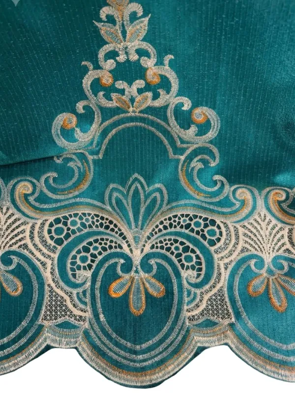 Teal_Velvet_Traditional_Scenic_Pattern_Curtain
