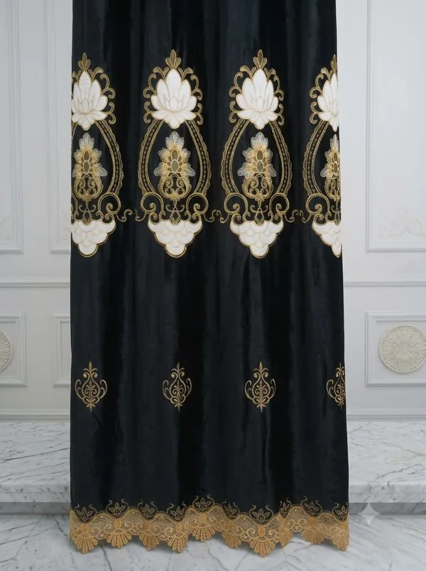 Black_Embroidered_Floral_Pattern_Curtain