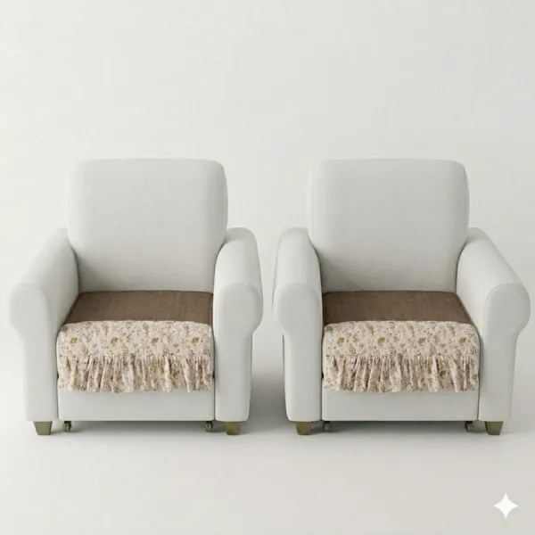 Fabric_Brown_Floral_Sofa_Seat_Cover_Set