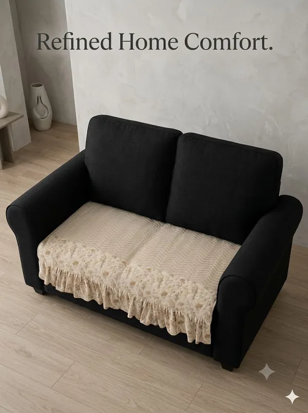 Fabric_Floral_Print_Ruffled_Sofa_Seat_Mat