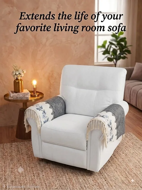 Grey_Fabric_Floral_Print_Sofa_Armrest_Covers