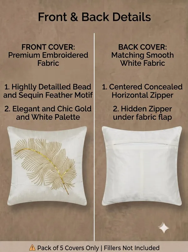 Cream_Embroidered_Leaf_Pattern_Cushion_Cover
