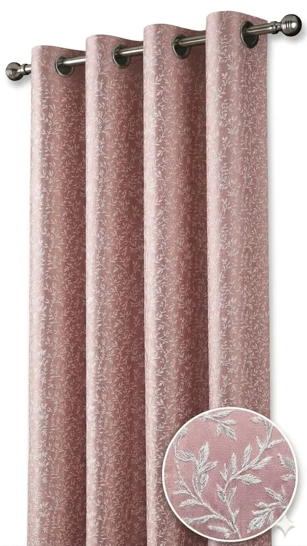 Pink_Floral_Print_Eyelet_Curtain